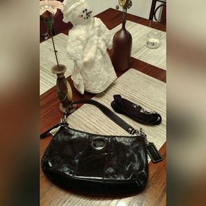 Coach black patent leather convertible